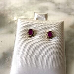 925 Ruby stud Earrings